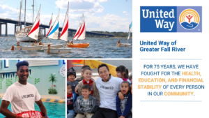 Collage of images with United Way of Greater Fall River logo and mission