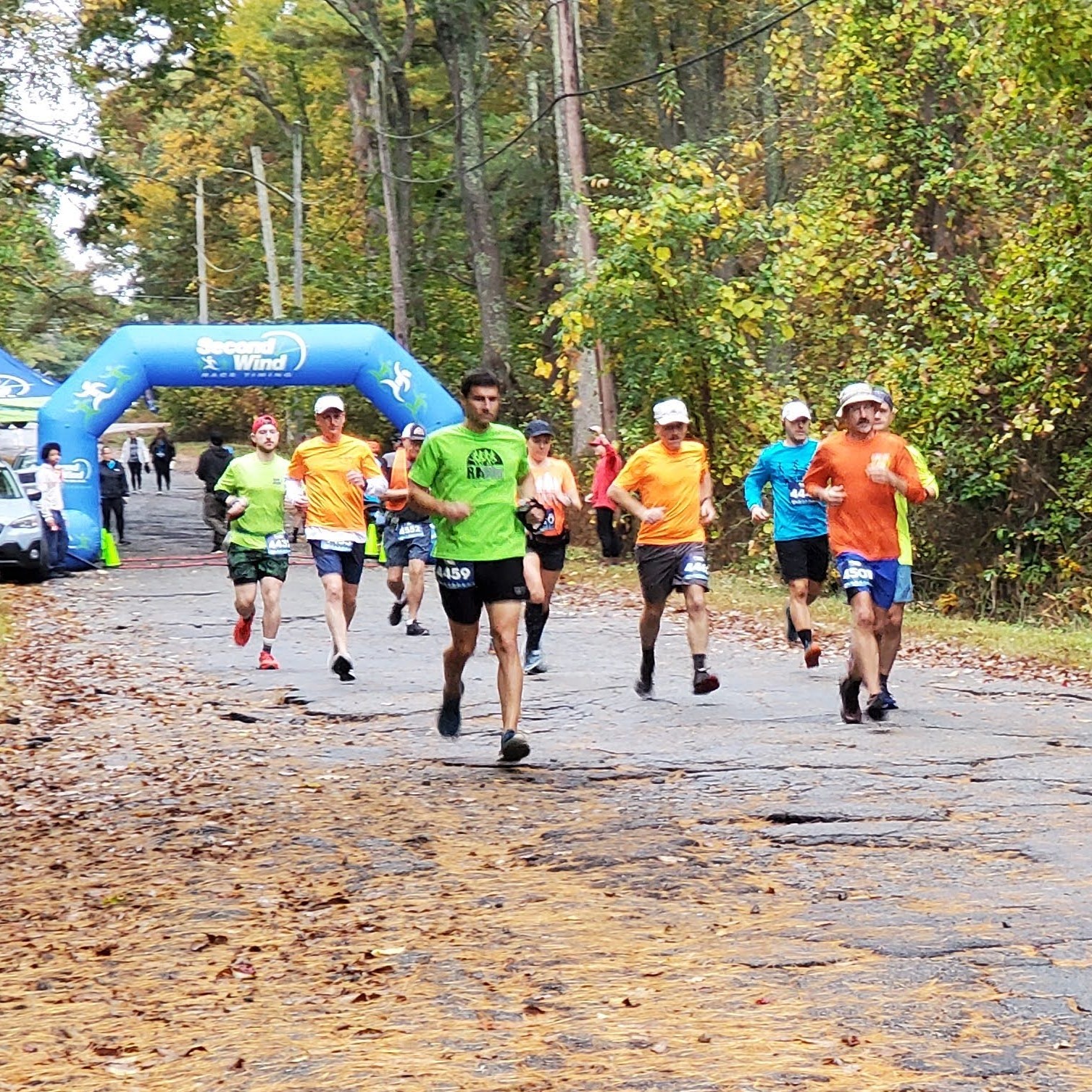 Race participants run through the Fall River Bioreserve